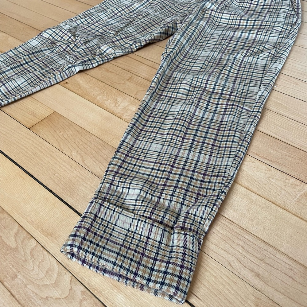 Tan Plaid Checkered Pants